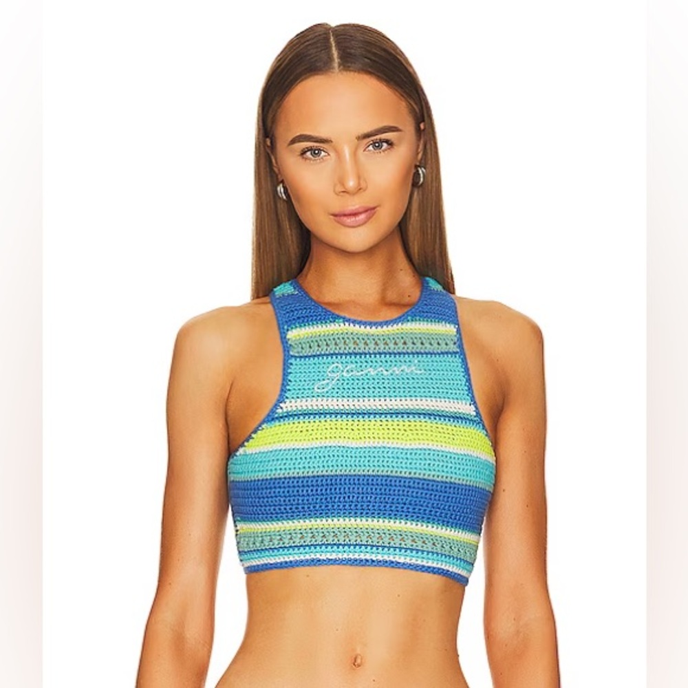 Ganni Crochet Stripe Bikini Top - BNWT